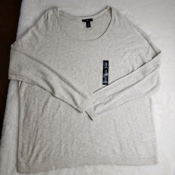 Gap Cream Color Sweater Top Sz XL New - Picture 3 of 8